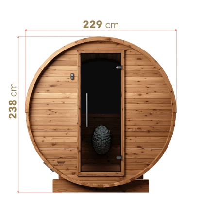 Tønnesauna HCF 225 – høy og romslig termokoka badstue